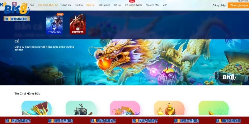 Các nhà phát hành game nổi bật tại Bắn cá BK8