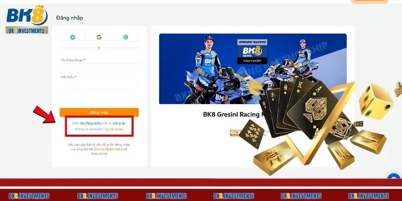 Tại sao cược thủ lại gặp phải tình trạng quên mật khẩu BK8?